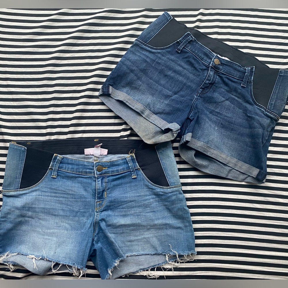 Two pairs of size 8 maternity Jean shorts-Isabel maternity by Ingrid & Isabel